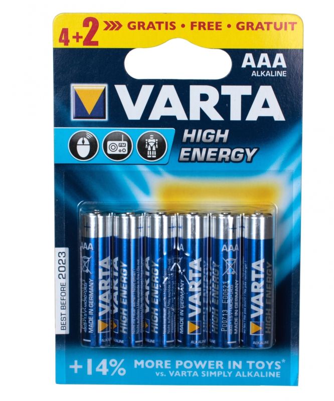 Varta high energy. Варта ААА батарейки повер. Элемент питания Varta Longlife Power lr03 AAA бл 40. Varta Power one lr06. Varta батарейки AAA красные.